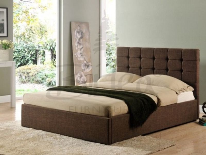 Birlea Isabella 4ft6 Double Brown Upholstered Fabric Bed Frame