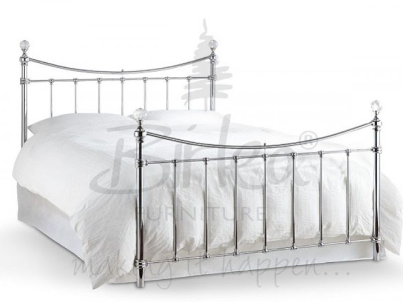 Birlea Alexa 4ft6 Double Chrome Metal Bed Frame with Crystals