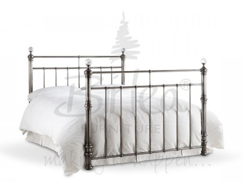 Birlea Georgina 5ft King Size Brushed Nickel Metal Bed Frame with Crystals