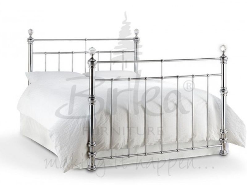 Birlea Georgina 4ft6 Double Chrome Metal Bed Frame with Crystals