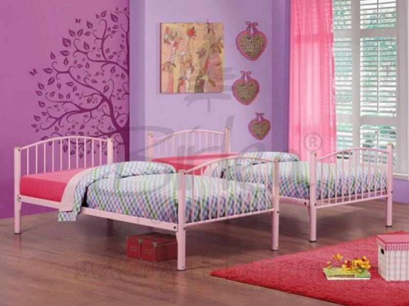 Birlea Corfu Pink Metal Bunk Bed Frame