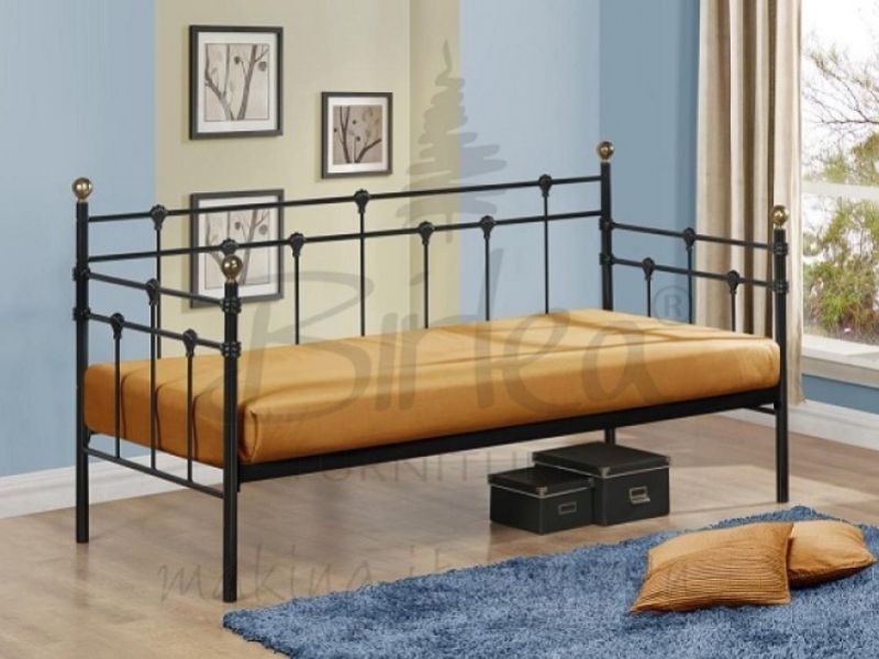 Birlea Atlas 3ft Single Black Metal Day Bed Frame