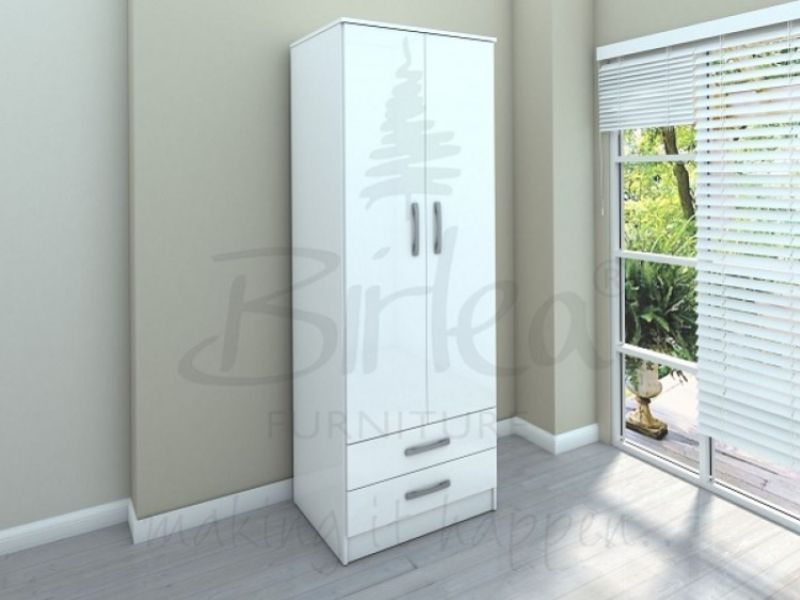 Birlea Lynx White Gloss 2 Door Combi Robe