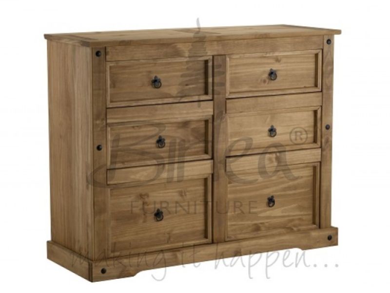 Birlea Corona Pine 6 Drawer Chest of Drawers