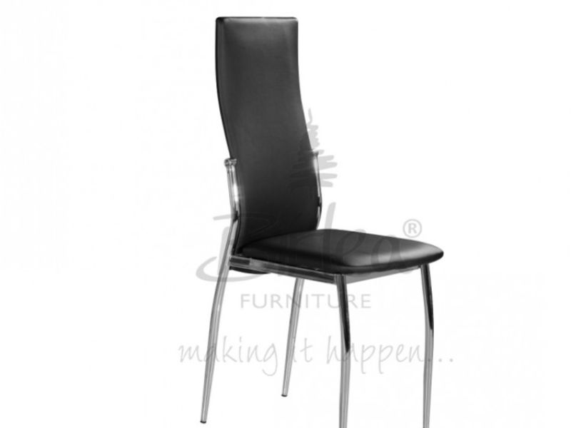 Birlea Croydon Glass Dining Table Set with Four Chairs - Black