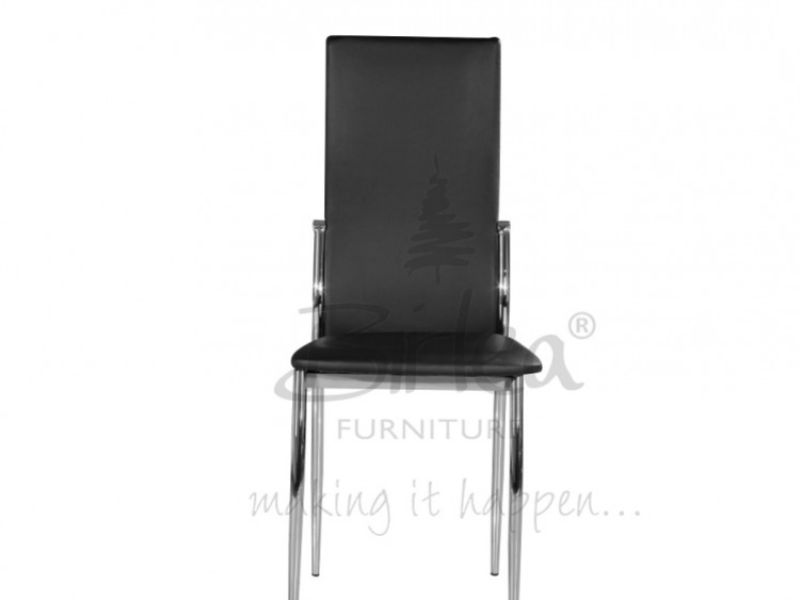 Birlea Croydon Glass Dining Table Set with Four Chairs - Black