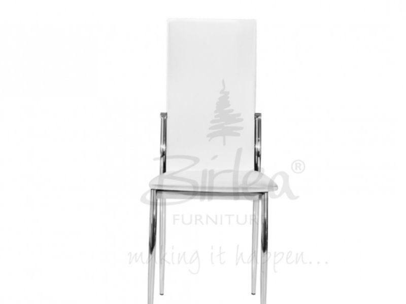 Birlea Croydon Glass Dining Table Set with Four Chairs - White