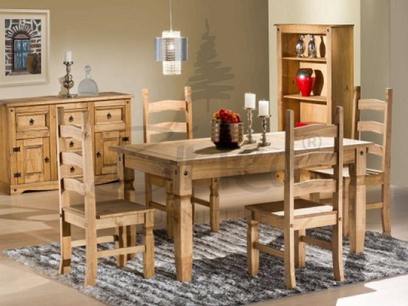 Birlea Corona 5ft Pine Dining Table Set with 4 Chairs