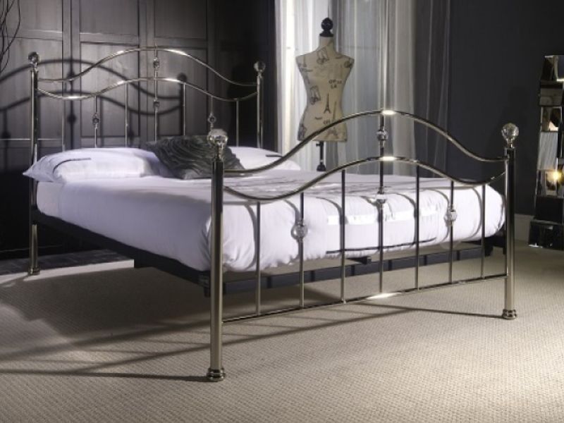 Limelight Cygnus 4ft6 Double Chrome Metal Bed Frame with Crystals