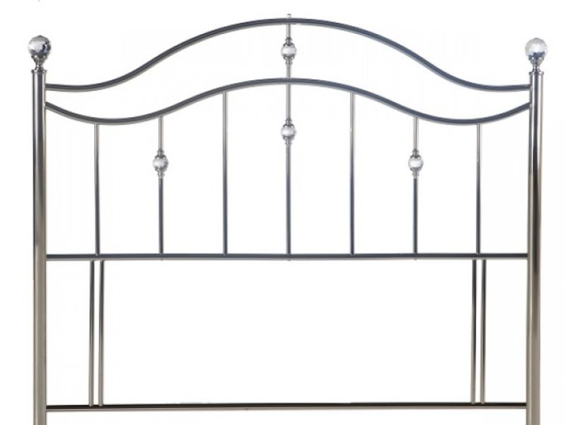 Limelight Cygnus 5ft Kingsize Chrome Metal Headboard with Crystals