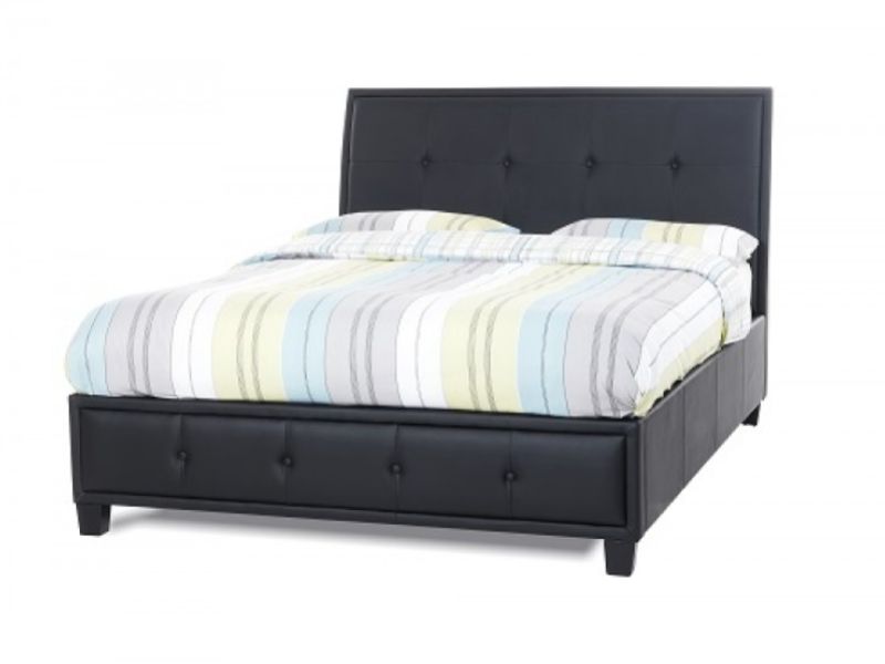 Serene Catania 6ft Super King Size Black Faux Leather Bed Frame