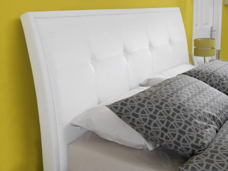Serene Catania 5ft King Size White Faux Leather Bed Frame