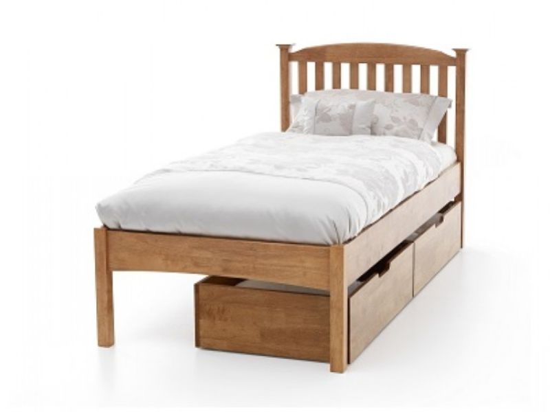 Serene Eleanor 3ft Single Oak Finish Wooden Bed Frame with Low Footend