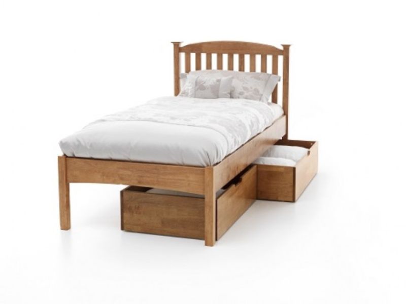 Serene Eleanor 3ft Single Oak Finish Wooden Bed Frame with Low Footend