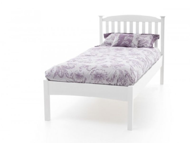 Serene Eleanor 3ft Single White Wooden Bed Frame with Low Footend