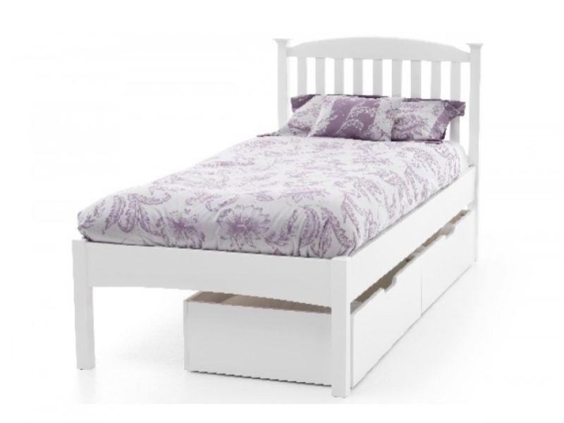 Serene Eleanor 3ft Single White Wooden Bed Frame with Low Footend