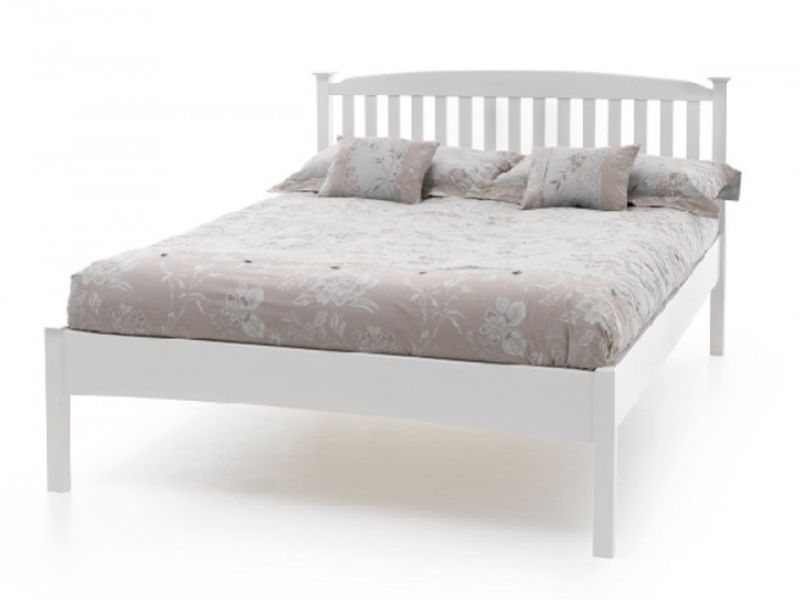 Serene Eleanor 6ft Super King Size White Wooden Bed Frame with Low Footend