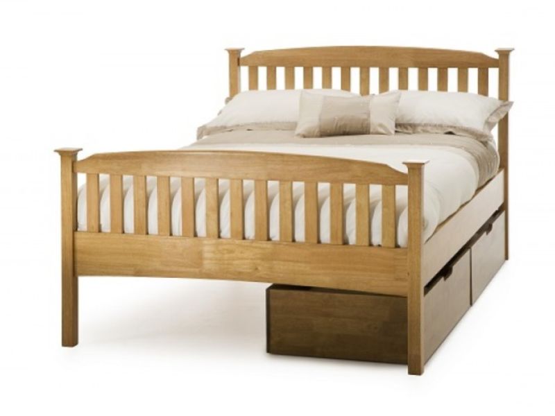 Serene Eleanor 4ft Small Double Oak, High Wood Bed Frame Full
