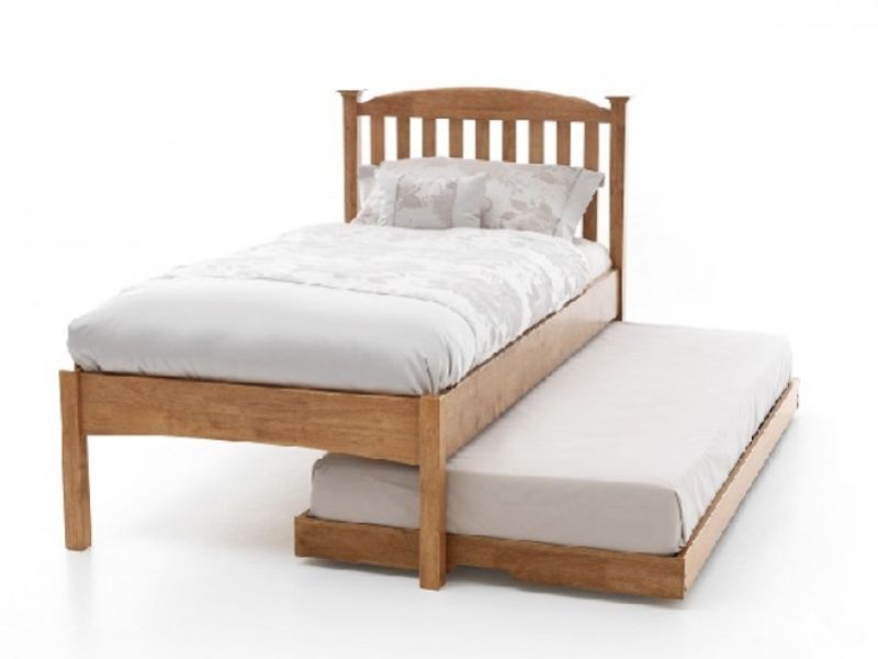 Serene Eleanor 3ft Single Oak Finish Wooden Guest Bed Frame with Low Footend
