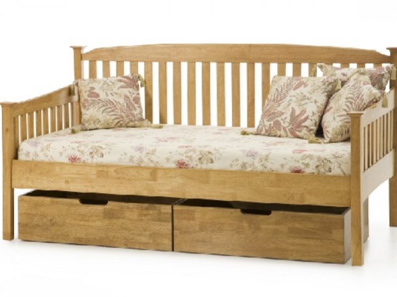 Serene Eleanor 3ft Single Oak Wooden Day Bed Frame