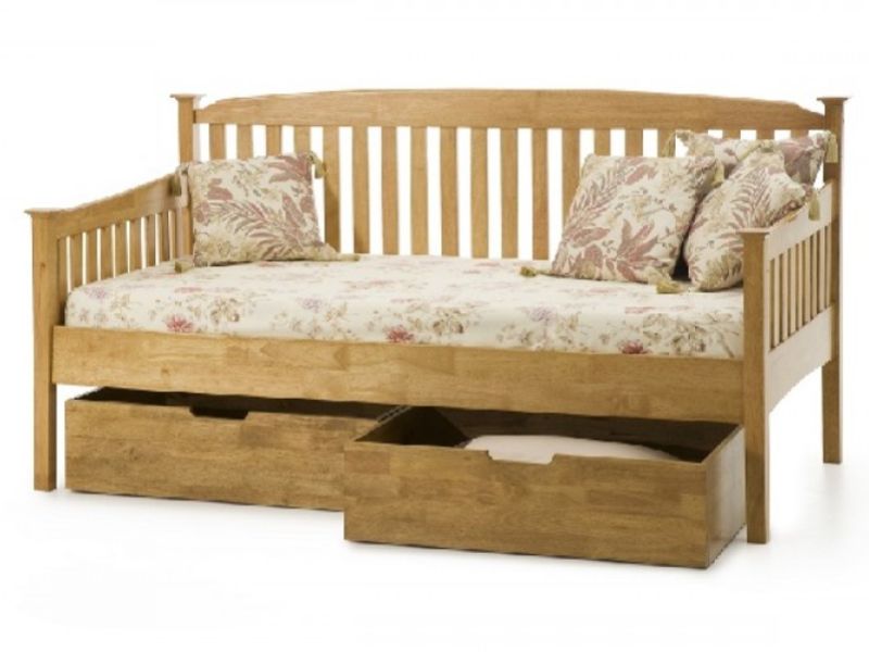 Serene Eleanor 3ft Single Oak Wooden Day Bed Frame