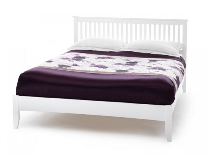Serene Freya 4ft Small Double White Wooden Bed Frame