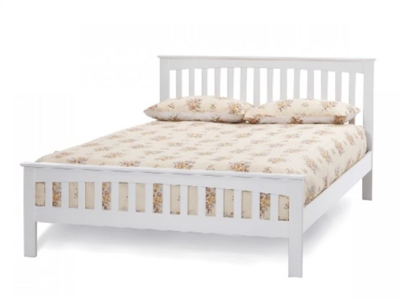 Serene Amelia 6ft Super Kingsize White, White Wood Super King Size Bed Frame