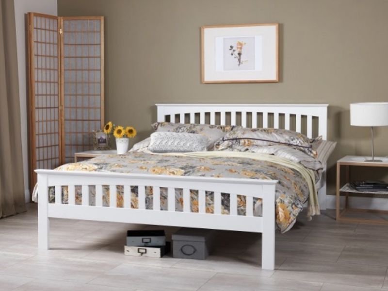 Serene Amelia 5ft Kingsize White Wooden Bed Frame