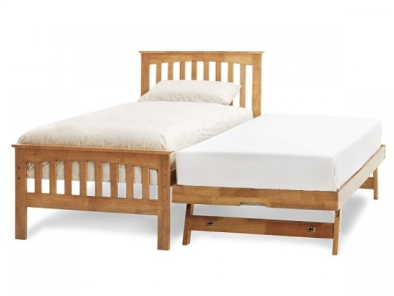 Serene Amelia 3ft Single Oak Finish Wooden Guest Bed Frame