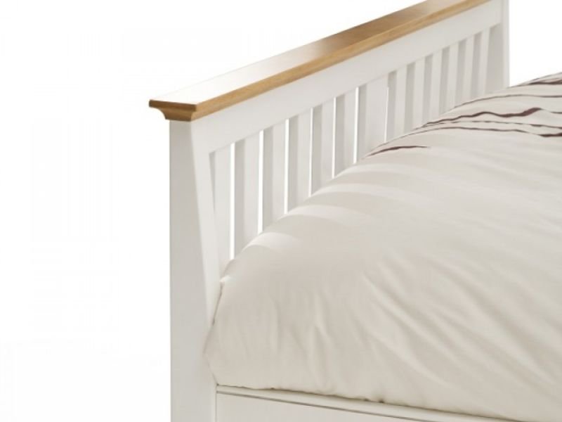 Serene Grace 4ft6 Double White Wooden Bed Frame with Low Foot End