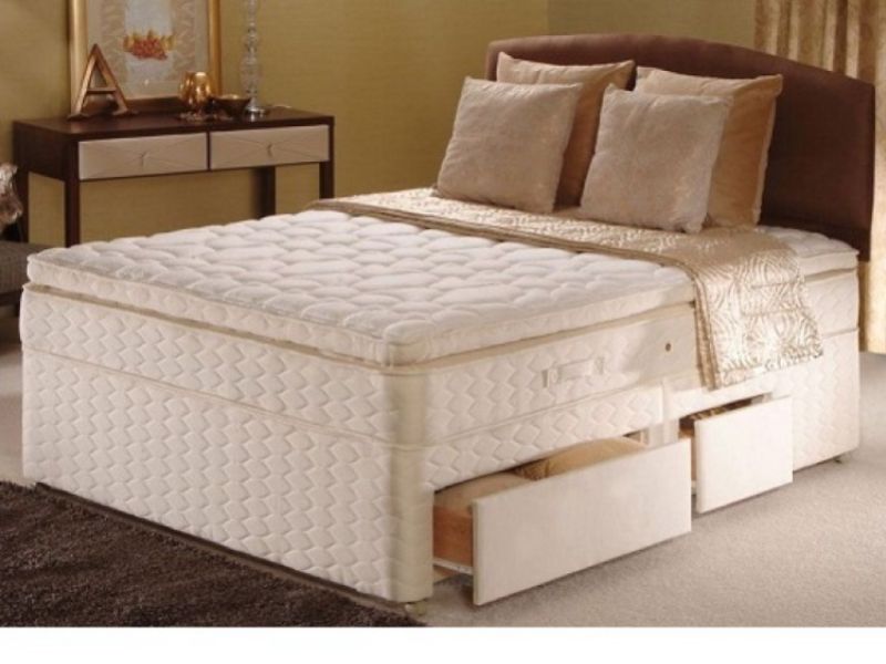 Sealy Autumn Mist Posturepedic Gold 4ft Small Double Divan Bed