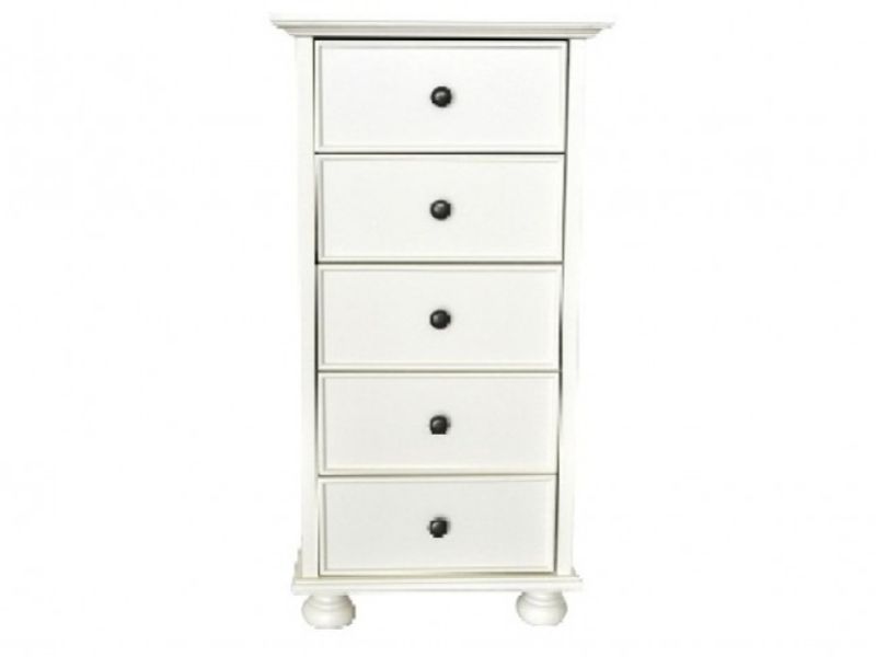GFW Versailles Tall 5 Drawer White Chest