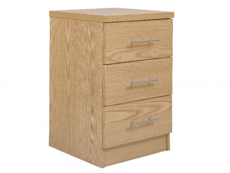 GFW Manhattan Oak 3 Drawer Bedside