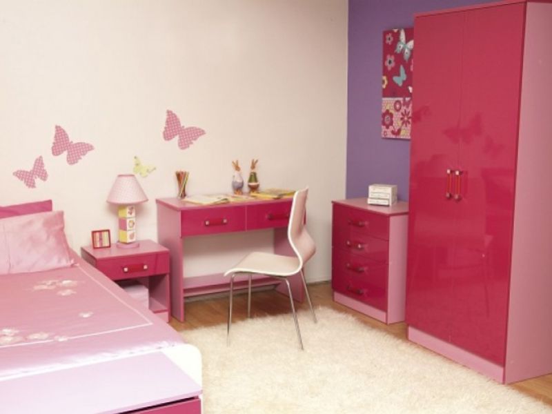 GFW Ottawa 2 Tones Gloss Pink Bedroom Set