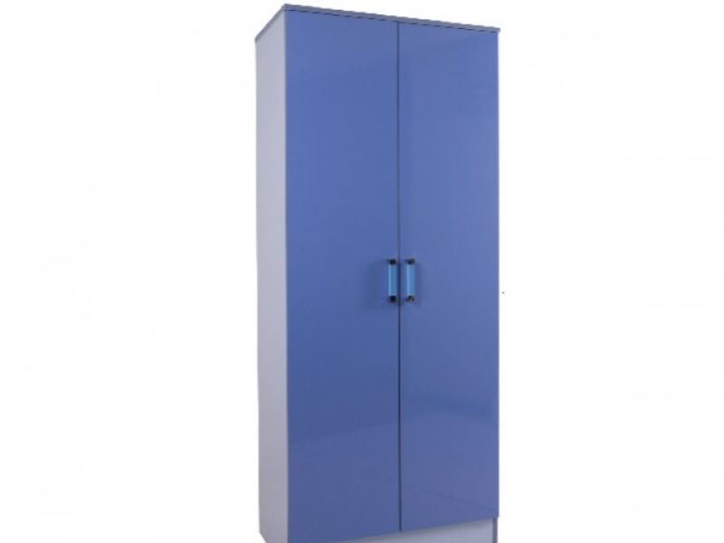 GFW Ottawa 2 Tones Gloss Blue Bedroom Set