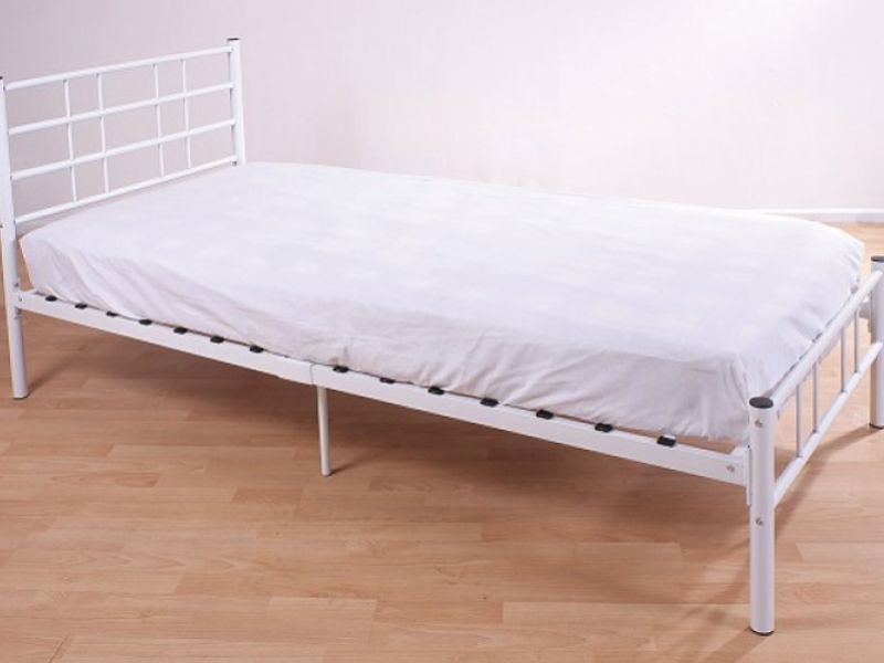 GFW Morgan 3ft Single White Metal Bed Frame