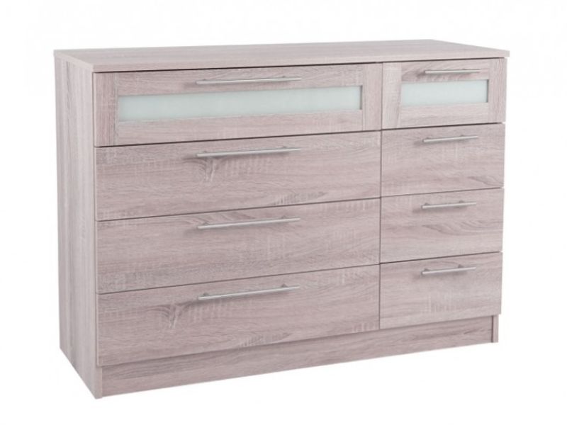 GFW Vancouver Sonoma Limed Oak 4 + 4 Drawer Chest