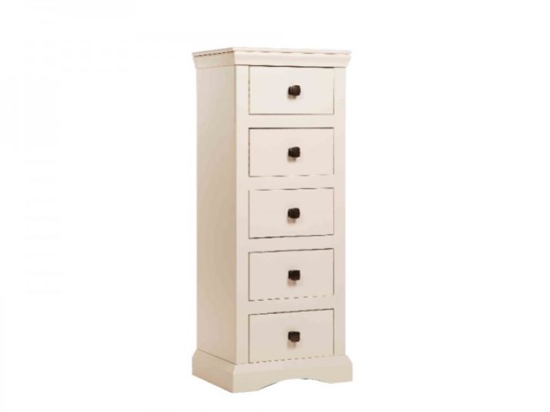 Core Quebec 5 Drawer Narrow Cream Chest