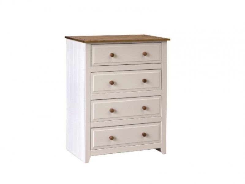 Core Capri 4 Drawer White Chest Of Drawers