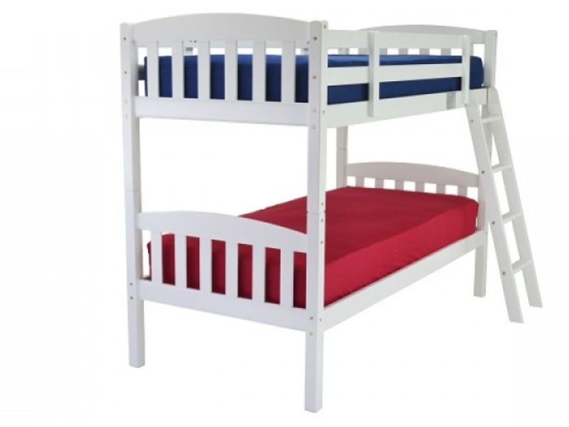 Metal Beds Florence White Wooden Bunk Bed