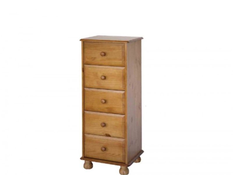 Core Dovedale Pine 5 Drawer Narrow Chest