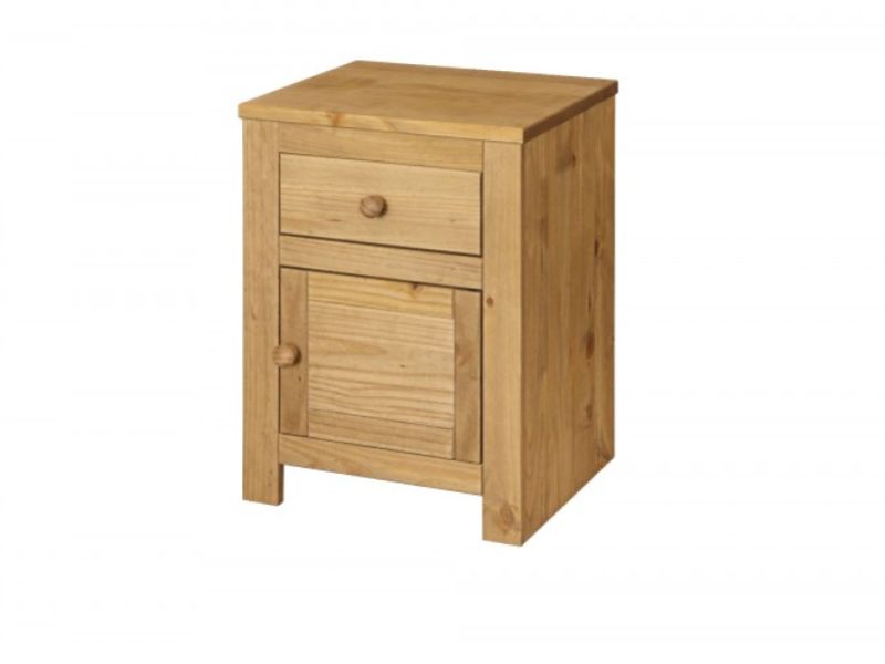 Core Hacienda Waxed  Pine 1 Door 1 Drawer Bedside