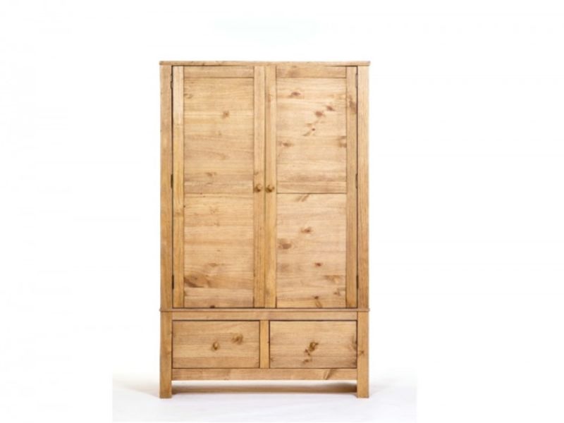 Core Hacienda Waxed  Pine 2 Door 2 Drawer Wardrobe