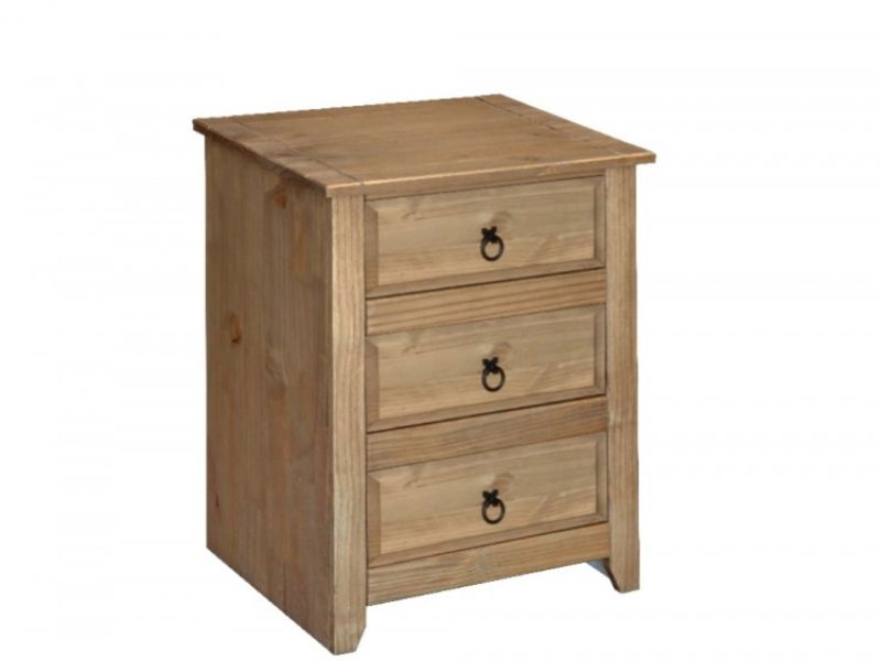 Core Mexican Pine 3 Drawer Bedside