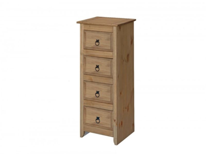 Core Mexican Pine 4 Drawer Narrow Chest