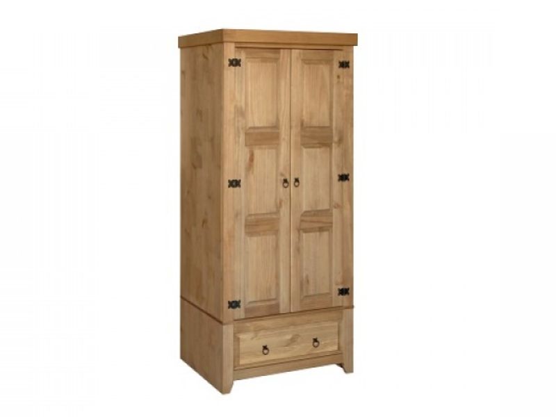 Core Mexican Pine 2 Door 1 Drawer Wardrobe