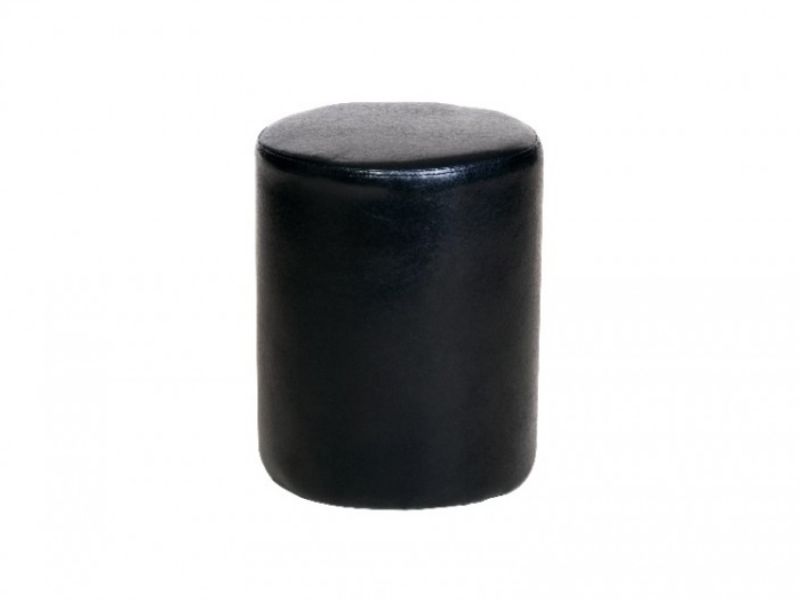 Core Milano Round Black Faux Leather Stool