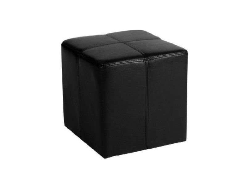 Core Milano Black Faux Leather Stool