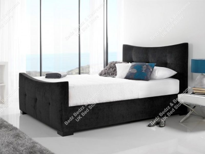 Kaydian Seaton 5ft Kingsize Black Fabric Bed