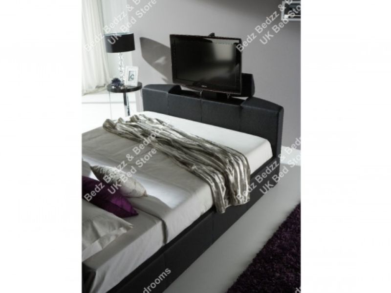 Kaydian Bowburn 4ft6 Double Brown Leather TV Bed